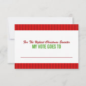 Carte de bulletin de vote pour le pull de Noël lai (Dos)