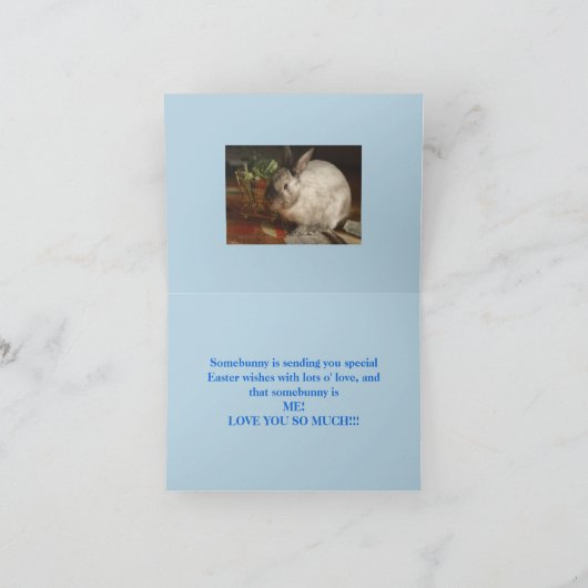 CARTE DE BUNNY DE PÂQUES POUR GRANDSON (Intérieur)