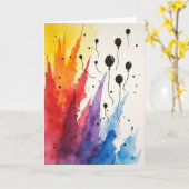 Carte de Burst à l'aquarelle joyeuse (Fleur jaune)