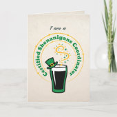 Carte de buveur de Shenanigans drôle – Fête (Devant)