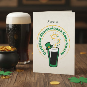 Carte de buveur de Shenanigans drôle – Fête