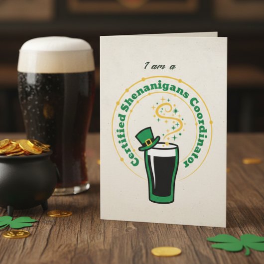 Carte de buveur de Shenanigans drôle – Fête