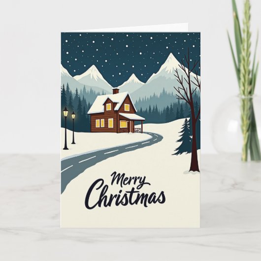 Carte de cabane de Noël cosy (Devant)