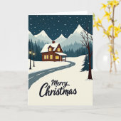Carte de cabane de Noël cosy (Fleur jaune)