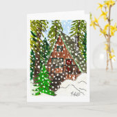 Carte de cabine de vacances neige (Fleur jaune)