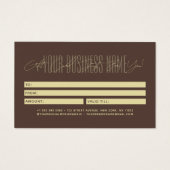 carte de cadeau d'affaires de typographie de scrip (Dos)