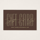 carte de cadeau d'affaires de typographie de scrip (Devant)