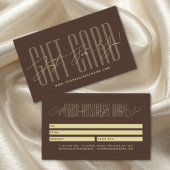 carte de cadeau d'affaires de typographie de scrip
