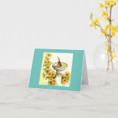 Carte de cadran solaire vintage (Fleur jaune)