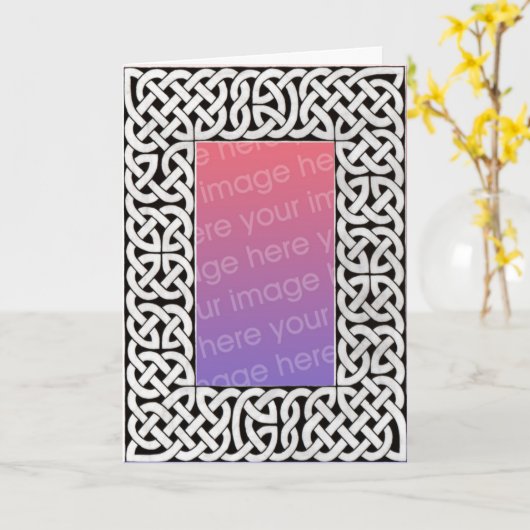 Carte de cadre Celtique Noir & Blanc 2 (Fleur jaune)