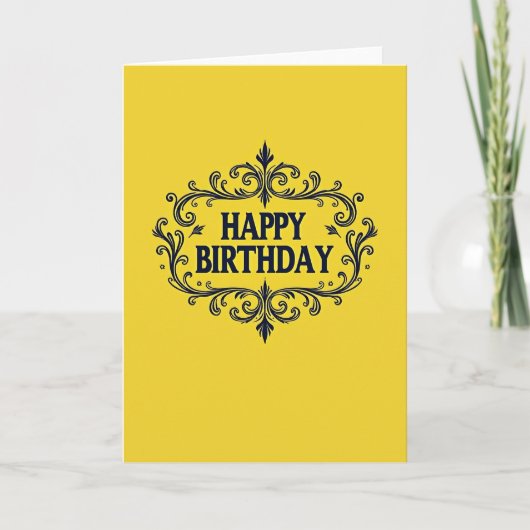 Carte de cadre d'anniversaire doré (Devant)