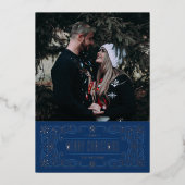 Carte de cadre flamboyant Foil Snowflake - Bleu (Recto)