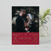 Carte de cadre flamboyant Foil Snowflake - Rouge (Debout devant)