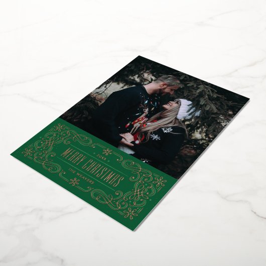 Carte de cadre flamboyant Foil Snowflake - Vert (Rotation)