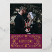 Carte de cadre flamboyant Foil Snowflake - violet (Recto)