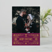 Carte de cadre flamboyant Foil Snowflake - violet (Debout devant)