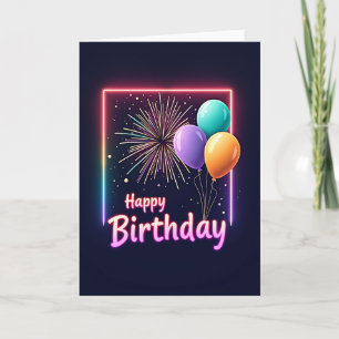 Carte de cadre lumineux d'anniversaire