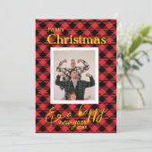 Carte de cadre photo Plaid Red Buffalo pour Noël (Debout devant)