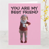 CARTE DE CAFÉ BESTIE BEST AMI GNOME (Fleur jaune)