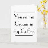 Carte de Café Crème Drôle Art Déco (Fleur jaune)