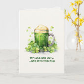 Carte de café drôle de la Saint-Patrick avec lutin (Fleur jaune)