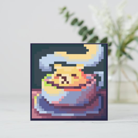 Carte de café la plus douce en pixel art, Pixel Ar (Debout devant)