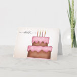 Carte de cake<br><div class="desc">A fun card to celebrate birthdays and cake.  Especially cake.  Fonctions a whimsical tiered cake with pink frosting Parfait pour un jour de fête !</div>