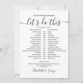 Carte de calendrier de mariage noir et blanc (Devant)