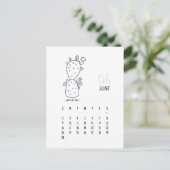 Carte de calendrier personnalisable de cactus de j (Debout devant)