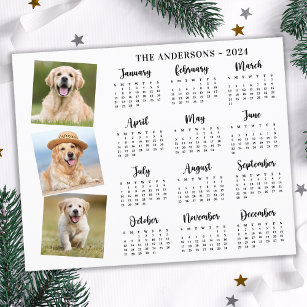 Carte de calendrier personnalisé de chien photo po