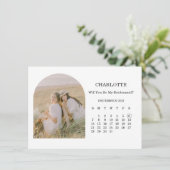 Carte de calendrier photo d'arche de demoiselle d' (Debout devant)