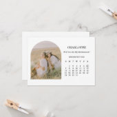 Carte de calendrier photo d'arche de demoiselle d' (Devant/Arrière en situation)