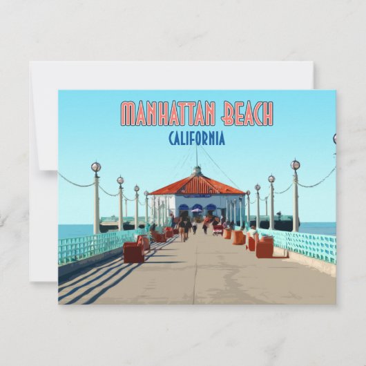 Carte de Californie de Manhattan Beach Pier Los An (Devant)