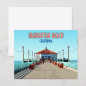 Carte de Californie de Manhattan Beach Pier Los An (Devant / Derrière)