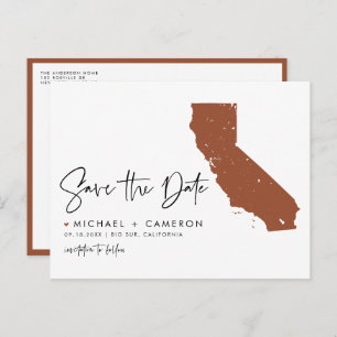 Carte de Californie en terre cuite Code QR Enregis