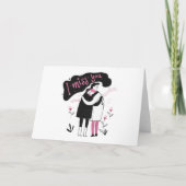 Carte de câlin et d'absence, Carte d'amour adorabl (Devant)