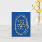 Carte de Câlin Germe Libre Contour Ours en Teddy D (Fleur jaune)