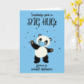 Carte de câlin ours en quarantaine distanciation s (Fleur jaune)