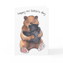 Carte de câlin pour bébé mignonne première Fête de