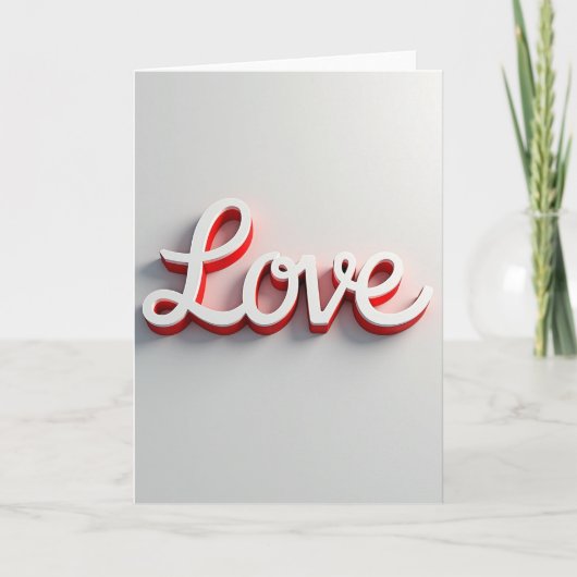 Carte de calligraphie d'amour classique (Devant)