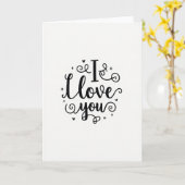 Carte de calligraphie Simple je t'aime (Fleur jaune)