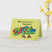 Carte de caméléon de fête des pères (Fleur jaune)