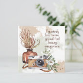 Carte de caméra florale de la nature (Debout devant)