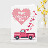 Carte de camion vintage pour la Saint-Valentin (Fleur jaune)