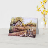 Carte de campagne agricole rustique et de grange (Fleur jaune)