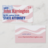 Carte de campagne politique - Procureur de l'État (Devant / Derrière)