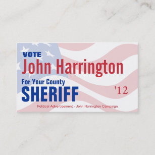 Carte de campagne politique - shérif du comté