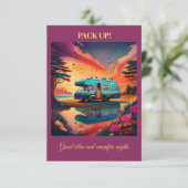 Carte de camping : Carte de billet d'aventure exté (Debout devant)