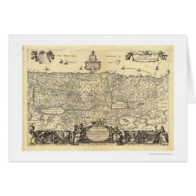 Carte de Canaan la terre de la promesse par Moxon (Devant horizontal)