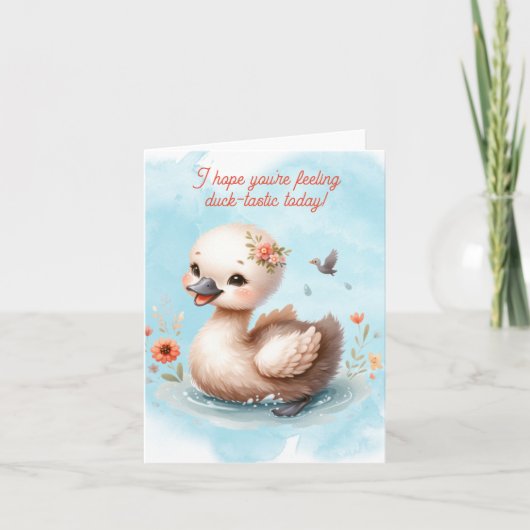 Carte de canard adorable (Devant)